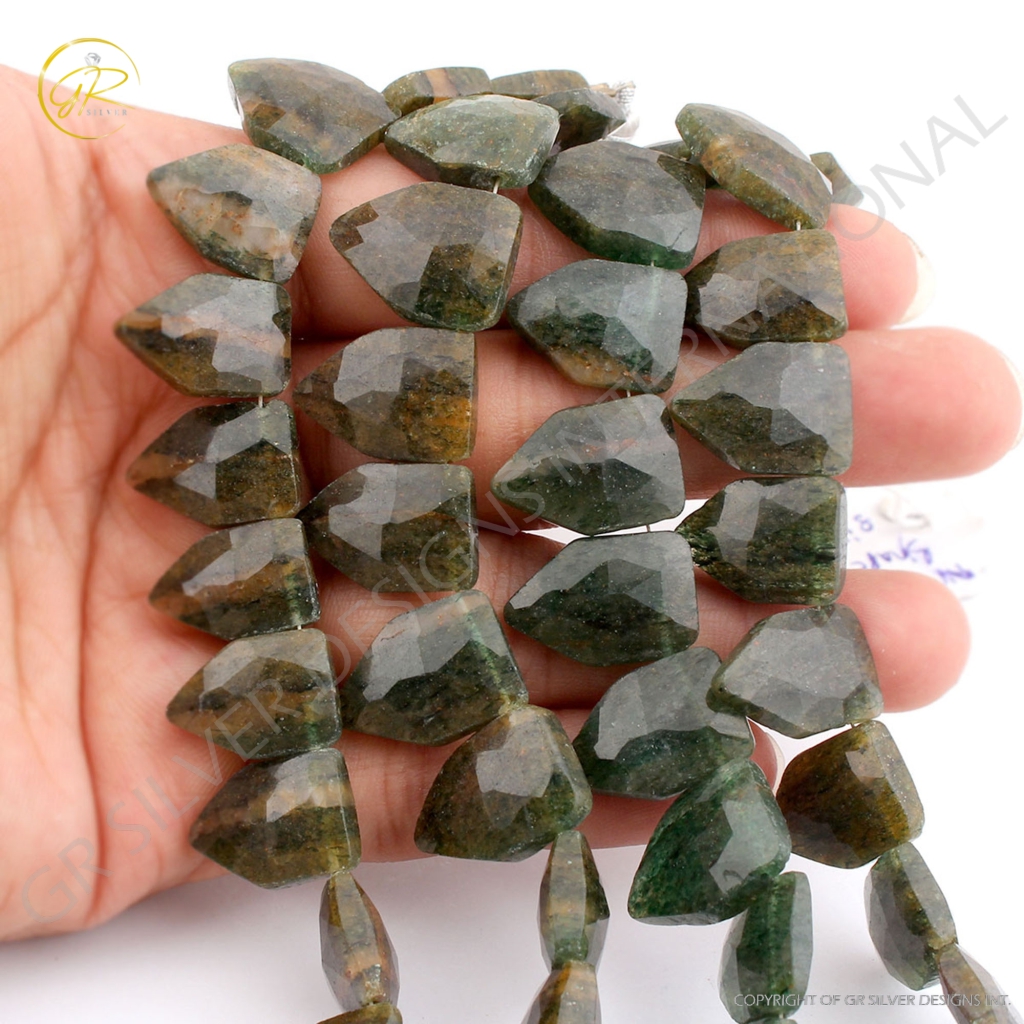 Natural Aventurine Pentagon Gemstone 4 Strands Beads 10 Inch