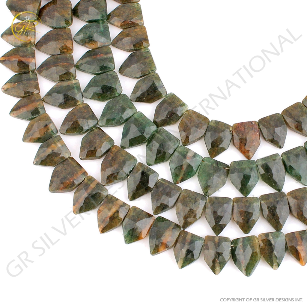 Natural Aventurine Pentagon Gemstone 4 Strands Beads 10 Inch