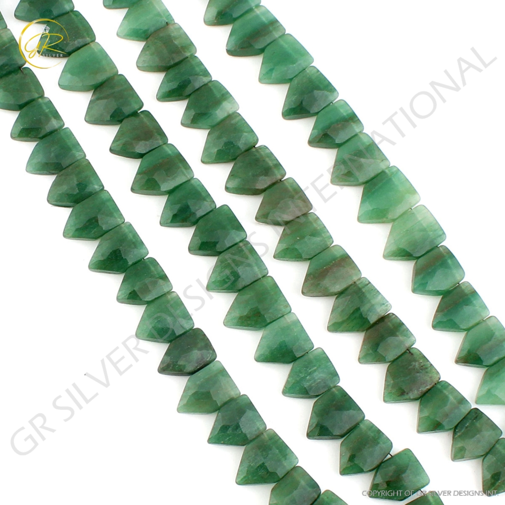 Faceted Pentagon Aventurine Handmade Gemstone Beads