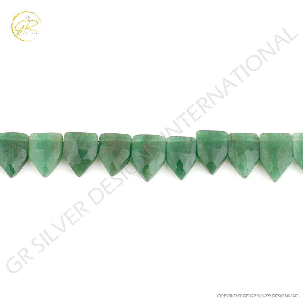 Faceted Pentagon Aventurine Handmade Gemstone Beads