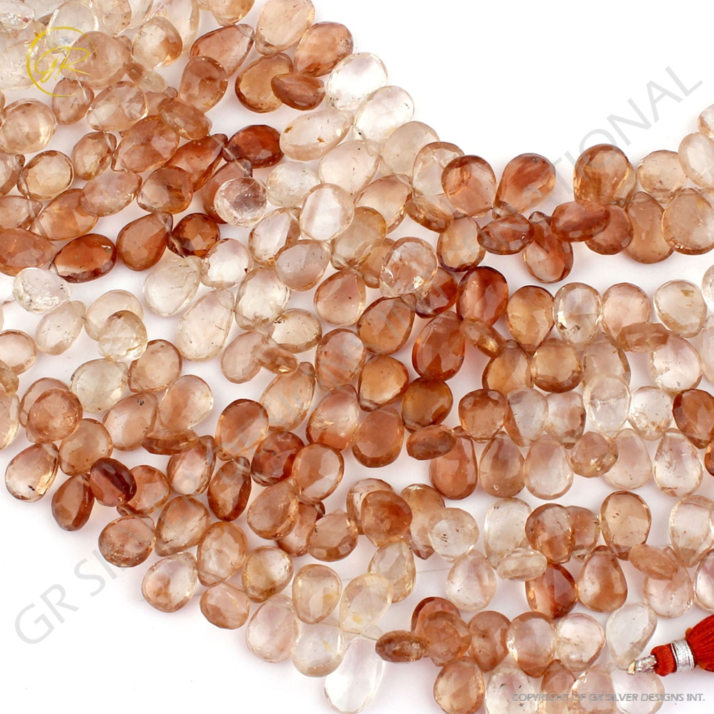 Pear Shape Imperial Quartz Handmade 5 Strands Gemstone Beads