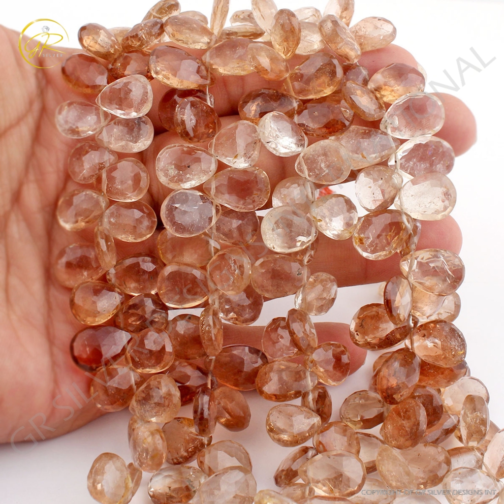 Pear Shape Imperial Quartz Handmade 5 Strands Gemstone Beads