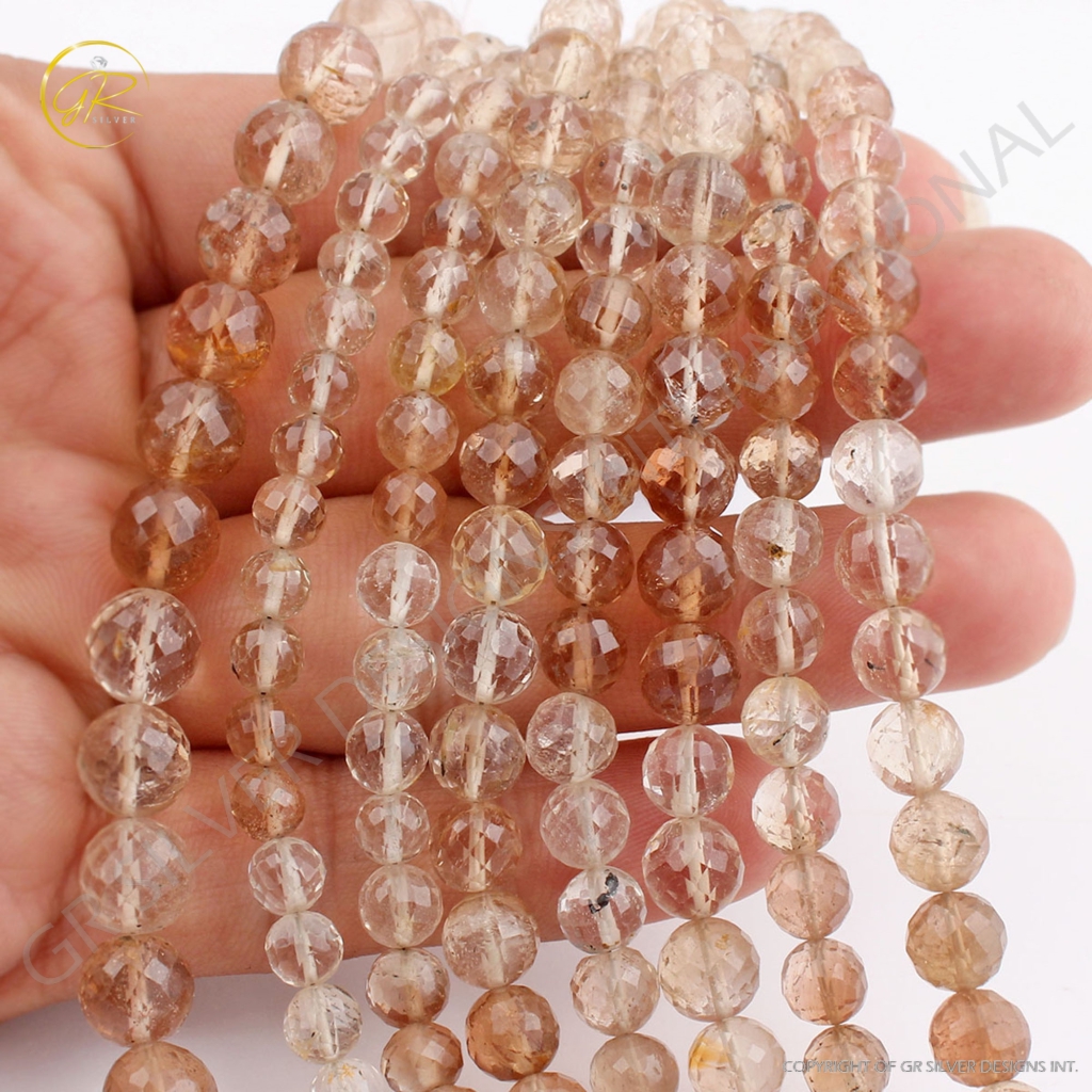 Quality Imperial Quartz Faceted Balls Shape Beads 8 Strands