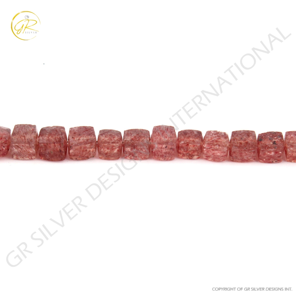 Wholesale Strawberry Quartz Faceted Gemstone Handmade Beads