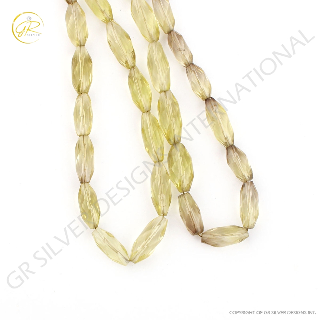 Natural Lemon Quartz Fancy Shape 2 Strands Gemstone Beads