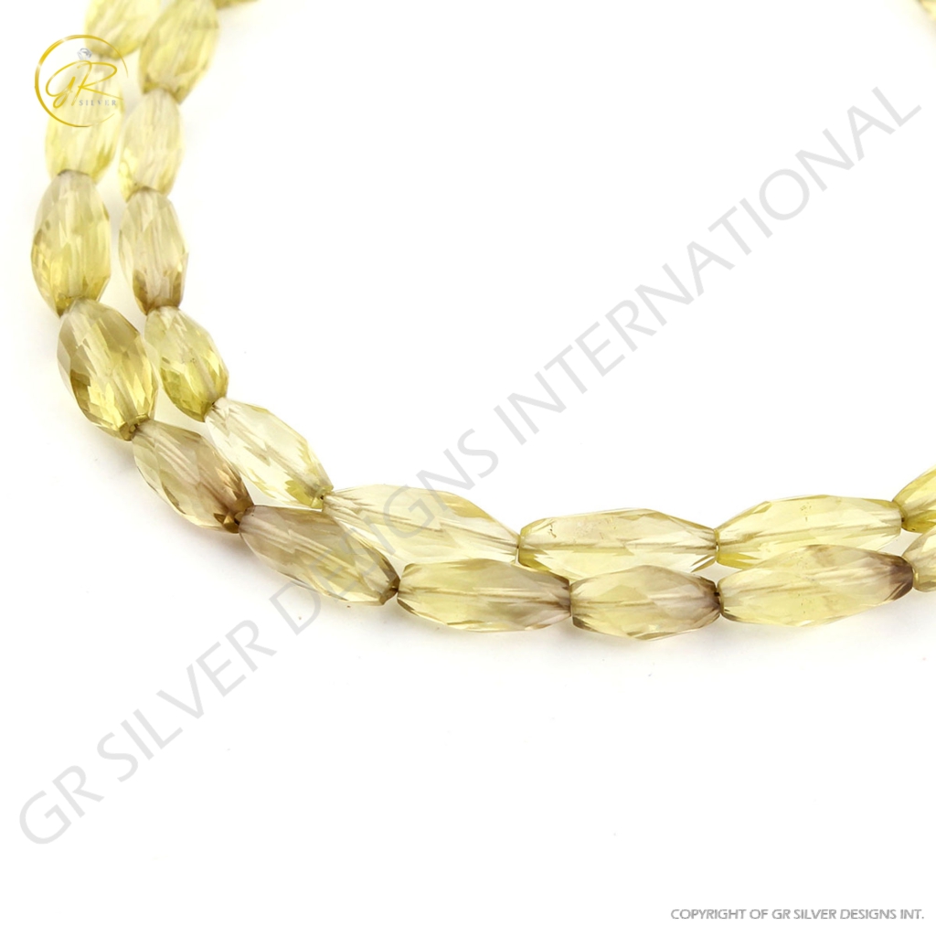 Natural Lemon Quartz Fancy Shape 2 Strands Gemstone Beads