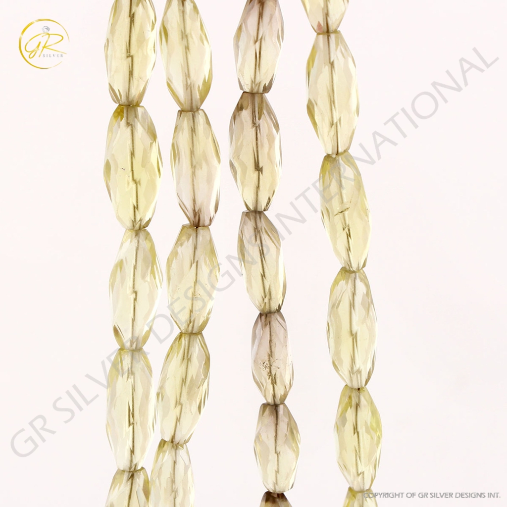 Natural Lemon Quartz Fancy Shape 2 Strands Gemstone Beads