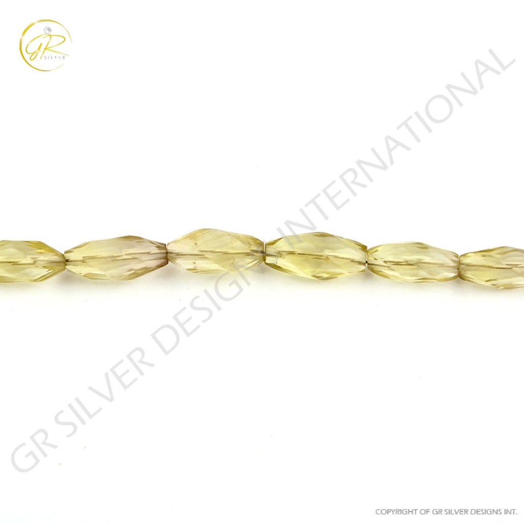 Natural Lemon Quartz Fancy Shape 2 Strands Gemstone Beads