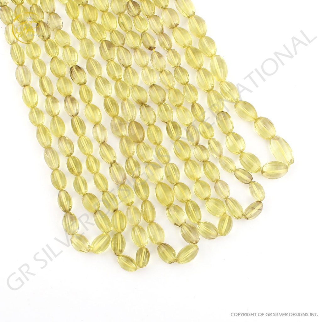 Natural Lemon Quartz Handmade Gemstone 8 Strands Beads