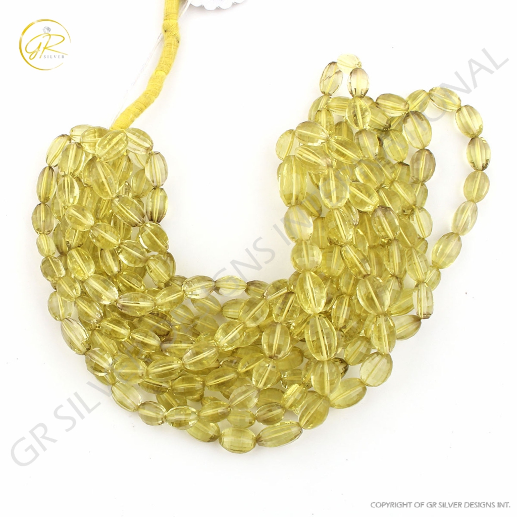 Natural Lemon Quartz Handmade Gemstone 8 Strands Beads