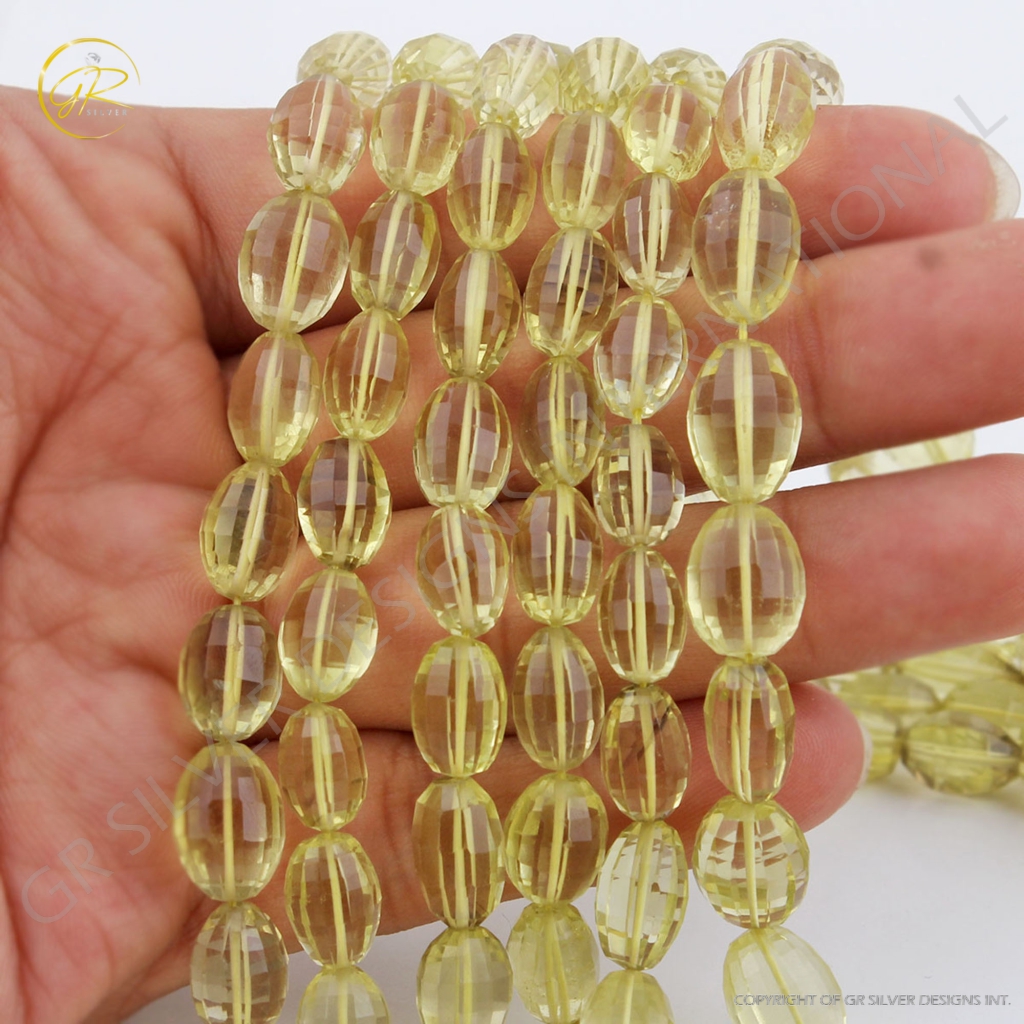 Natural Lemon Quartz Handmade Gemstone 8 Strands Beads