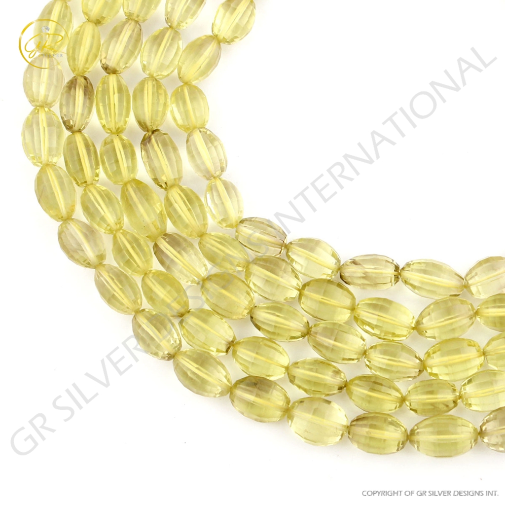 Natural Lemon Quartz Handmade Gemstone 8 Strands Beads