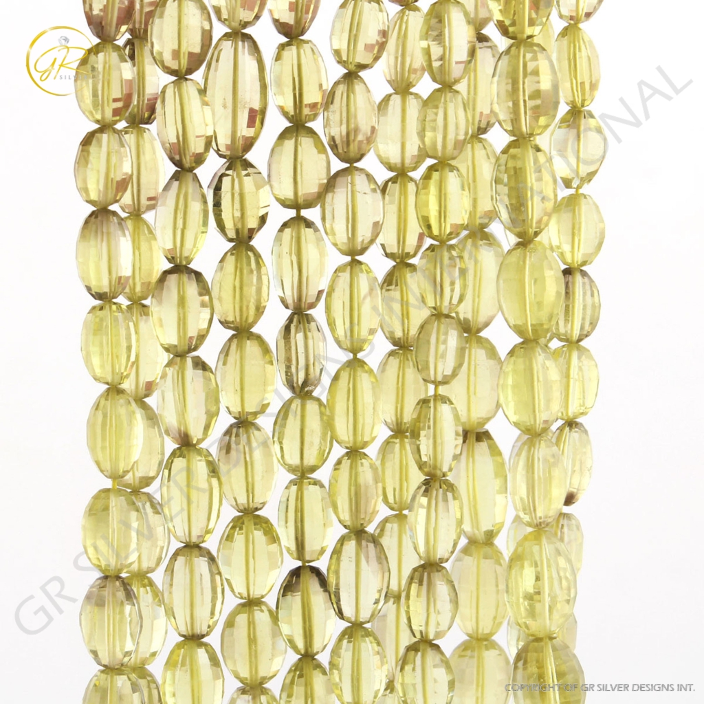 Natural Lemon Quartz Handmade Gemstone 8 Strands Beads