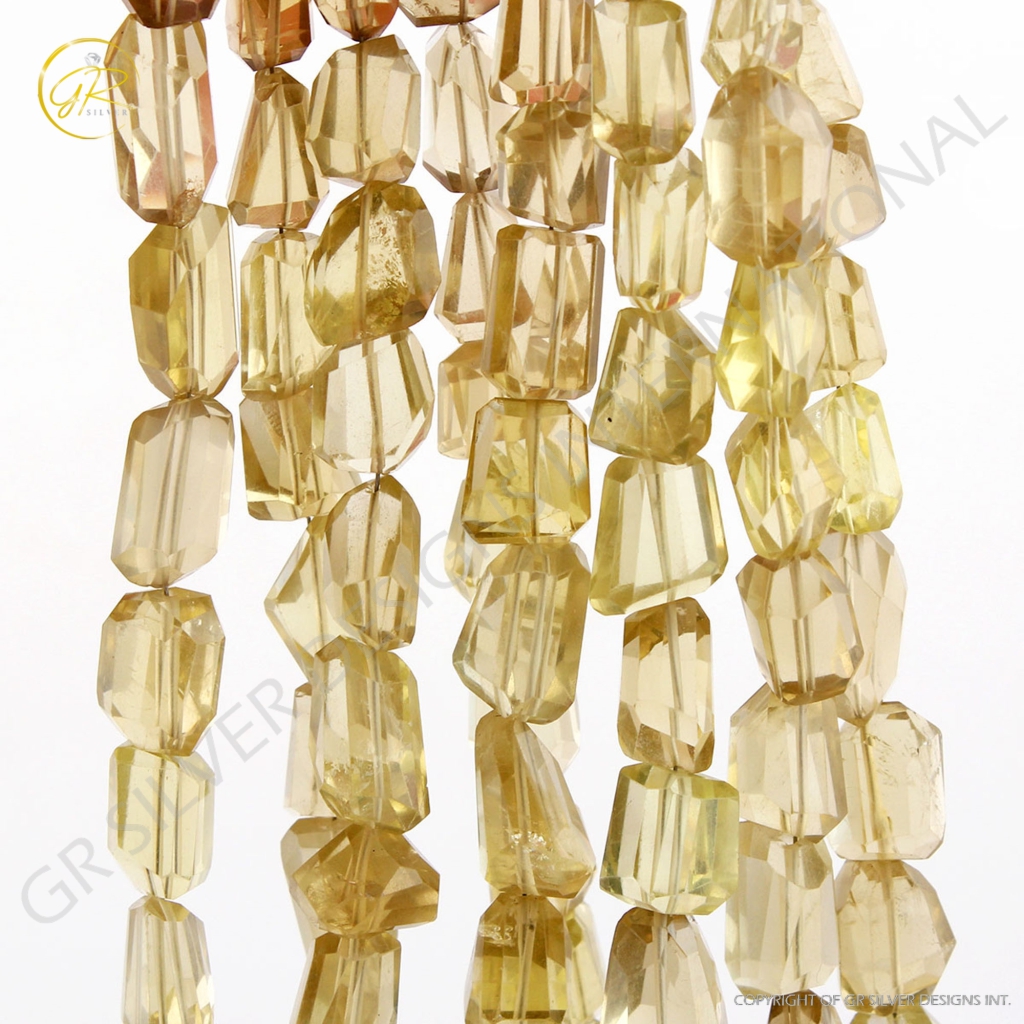 Lemon Quartz Faceted Small Size Handmade Tumble Beads