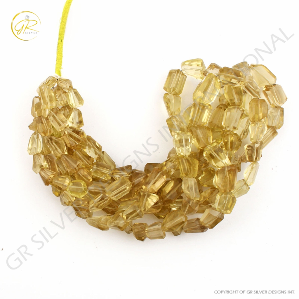 Lemon Quartz Faceted Small Size Handmade Tumble Beads