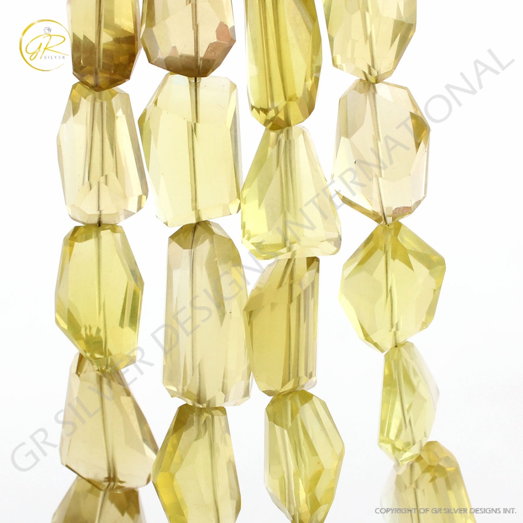 Lemon Quartz Tumble Shape Gemstone Beads For Jewelry Making