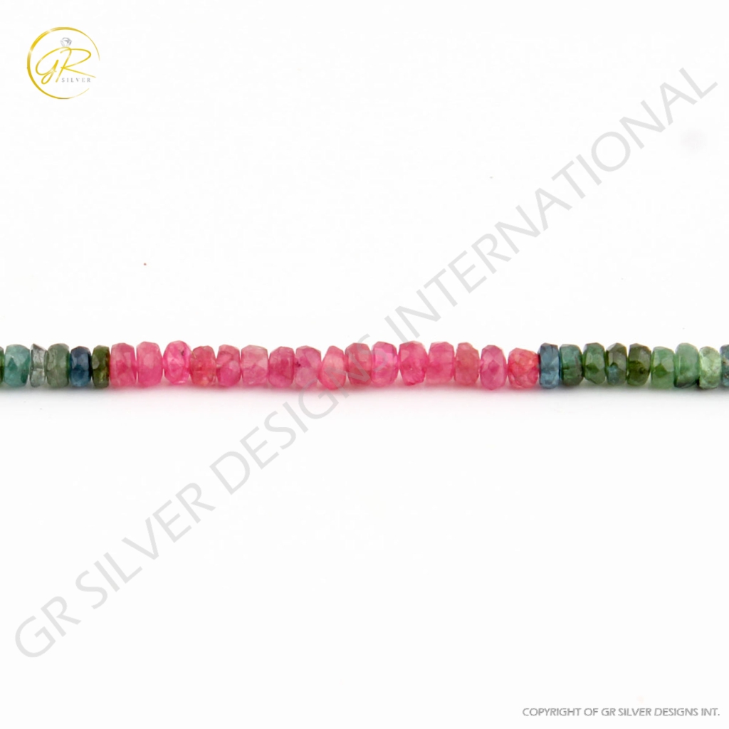 4mm Round Multi Tourmaline Gemstone Beads For Jewelry