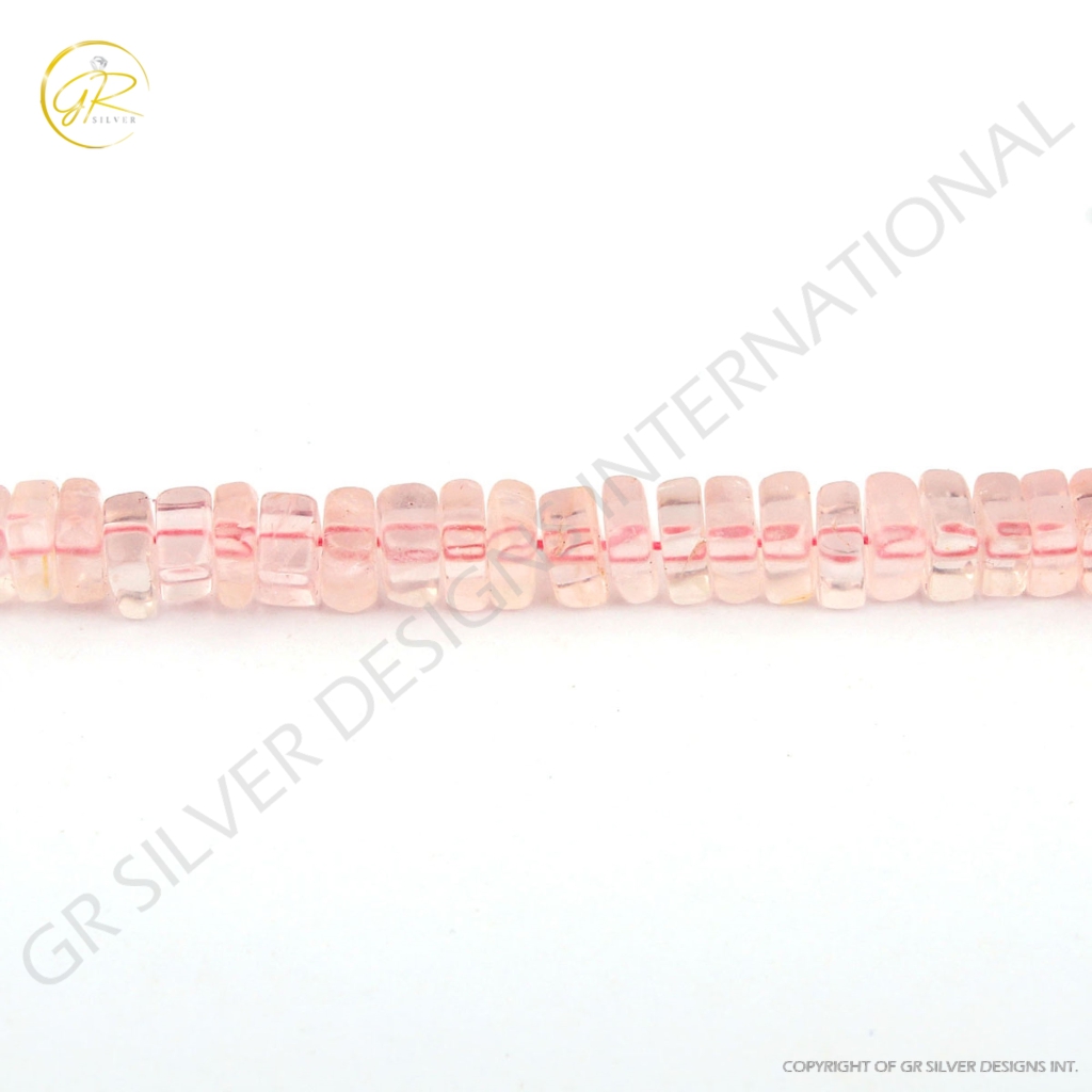 Natural Rose Quartz Square Shape 4-6mm Handmade Gemstone Beads