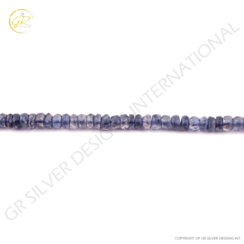 Blue Iolite 4mm Round Faceted Gemstone Beads For Jewelry