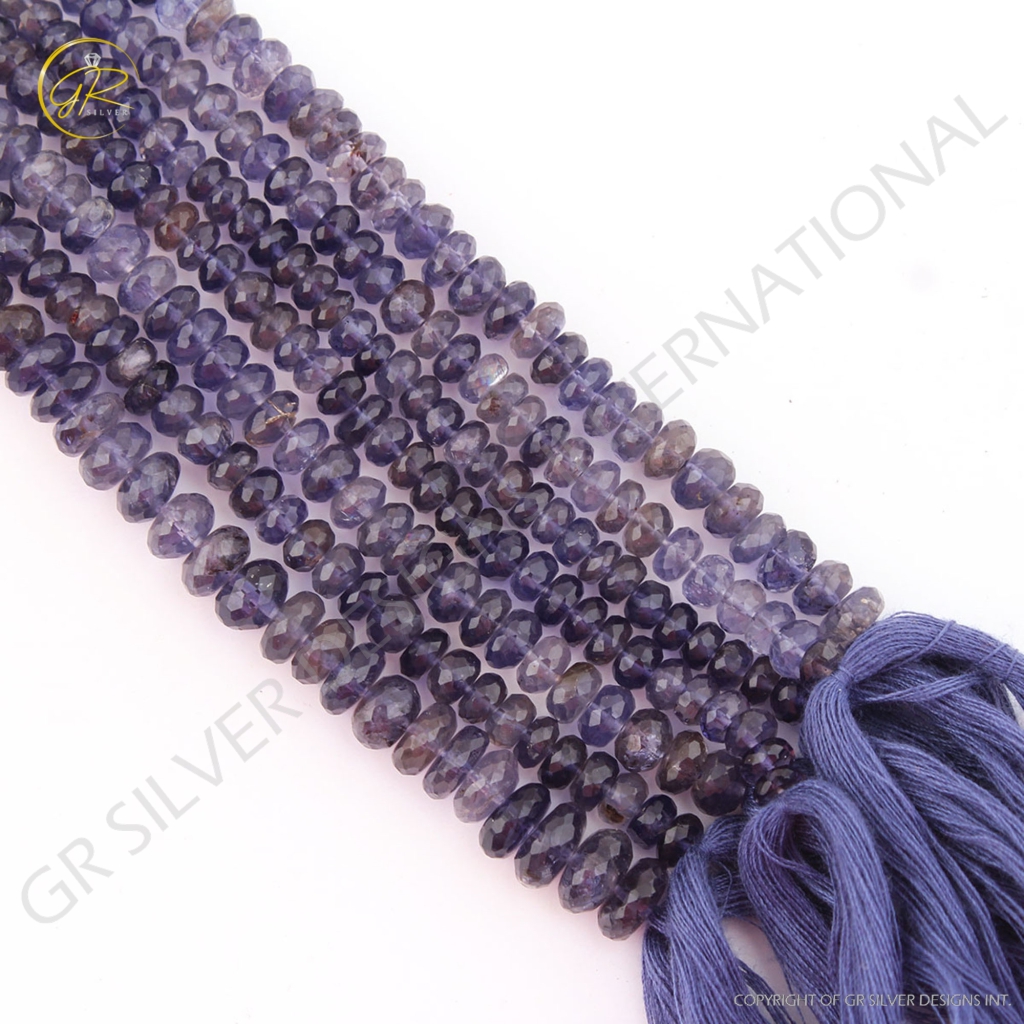 Natural Plain Iolite Round Shape 5-9mm Handmade Gemstone Beads