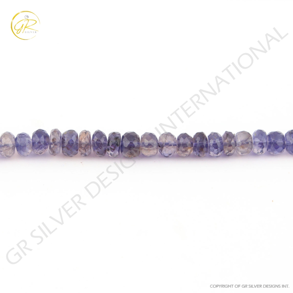 Natural Plain Iolite Round Shape 5-9mm Handmade Gemstone Beads