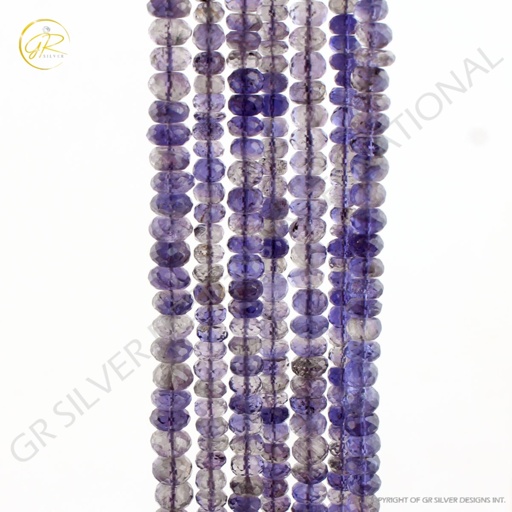 Natural Plain Iolite Round Shape 5-9mm Handmade Gemstone Beads