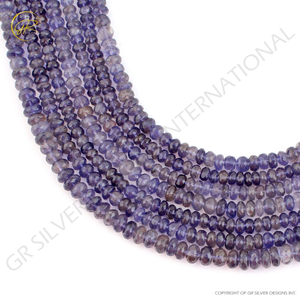 Natural Plain Iolite Round Shape 5-9mm Handmade Gemstone Beads