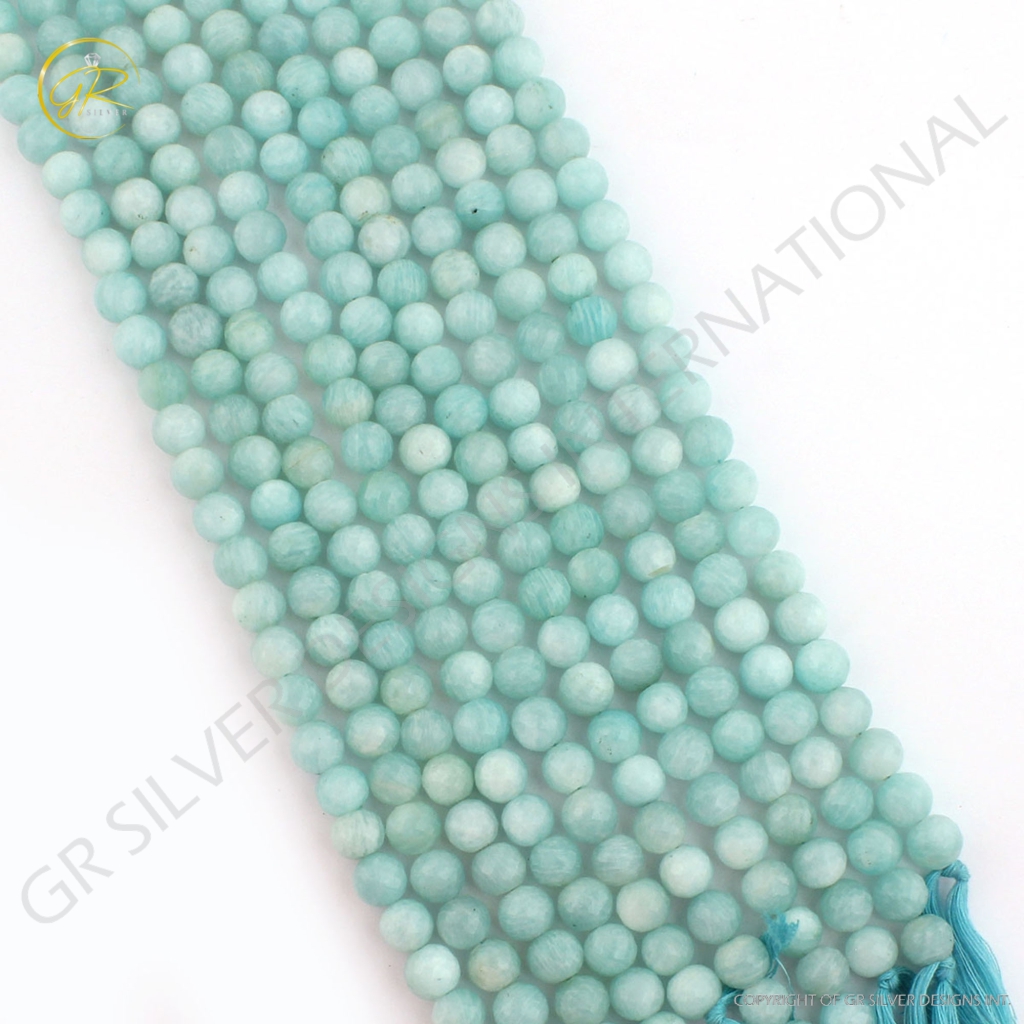 9mm Faceted Balls Shape Amazonite Handmade 20 Strands Beads