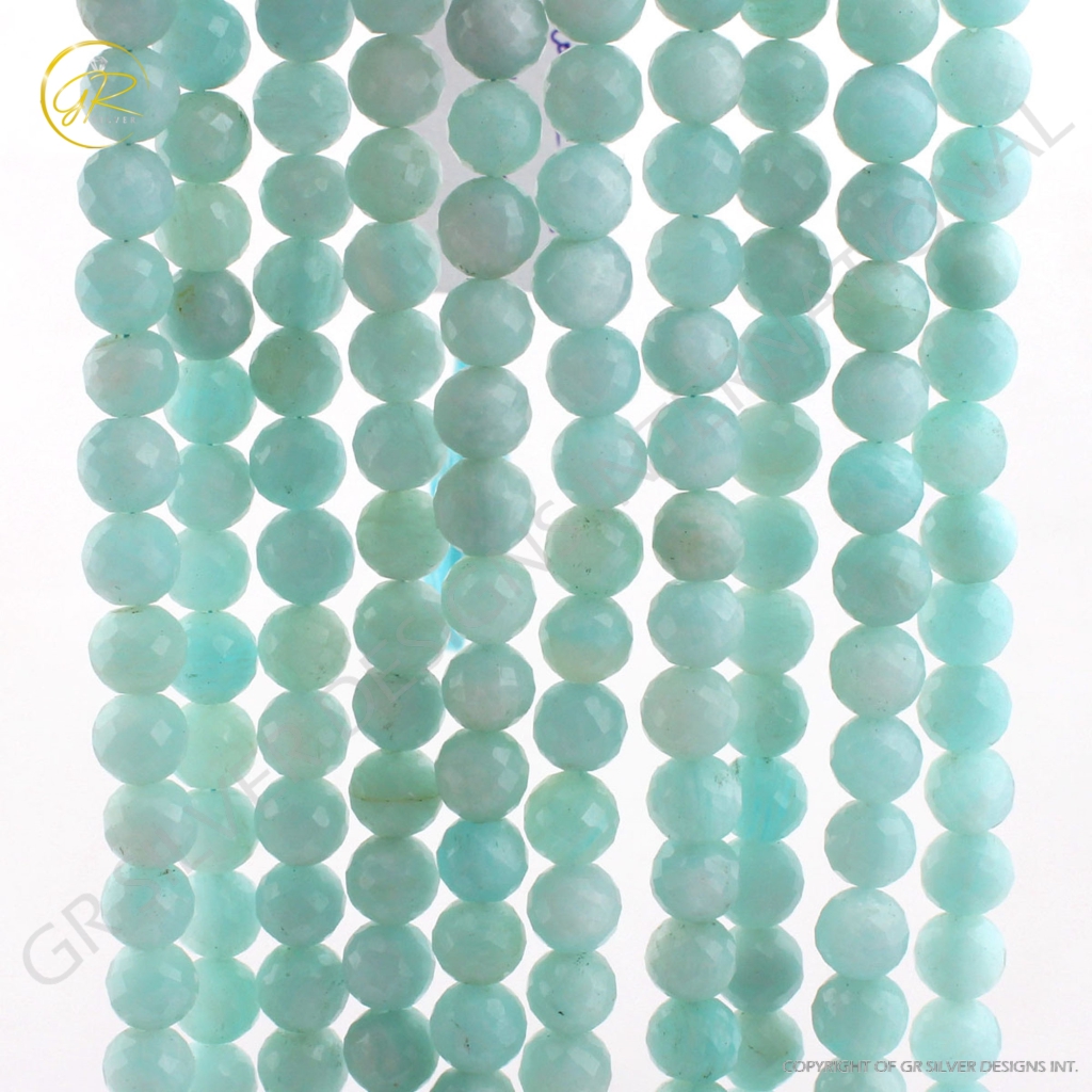 9mm Faceted Balls Shape Amazonite Handmade 20 Strands Beads