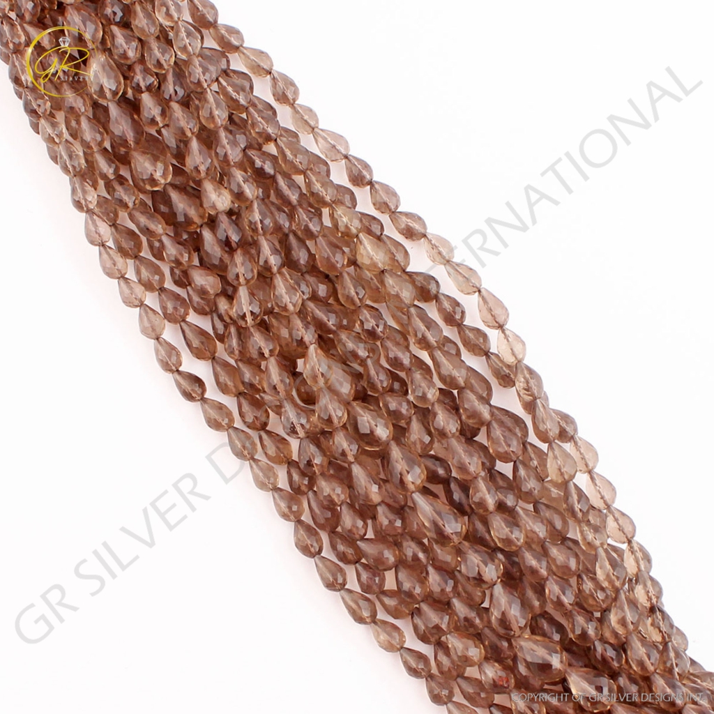 Natural Smoky Quartz Faceted Gemstone Beads For Jewelry Making