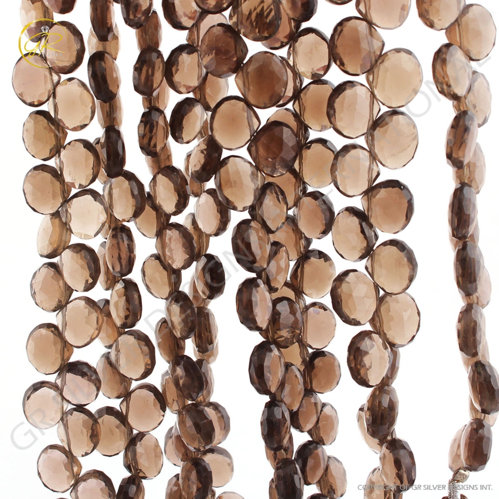 Wholesale Smoky Quartz Handmade Heart Shape Gemstone Beads