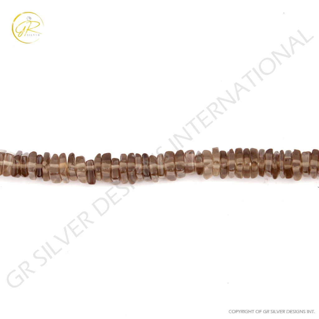 High Quality Smooth Smoky Quartz 4-6mm Square Gemstone Beads