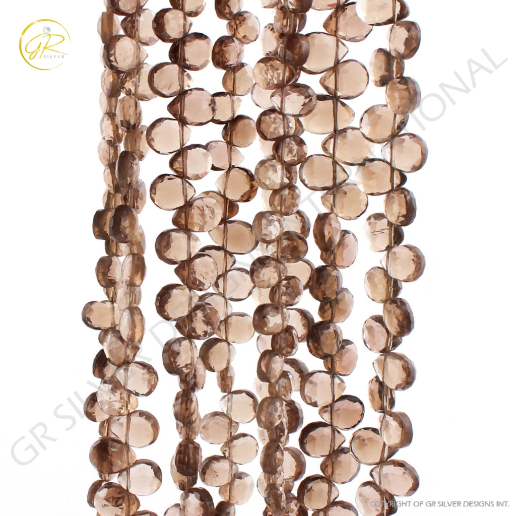 Smoky Quartz Pear Gemstone Beads 14 Strands For Jewelry