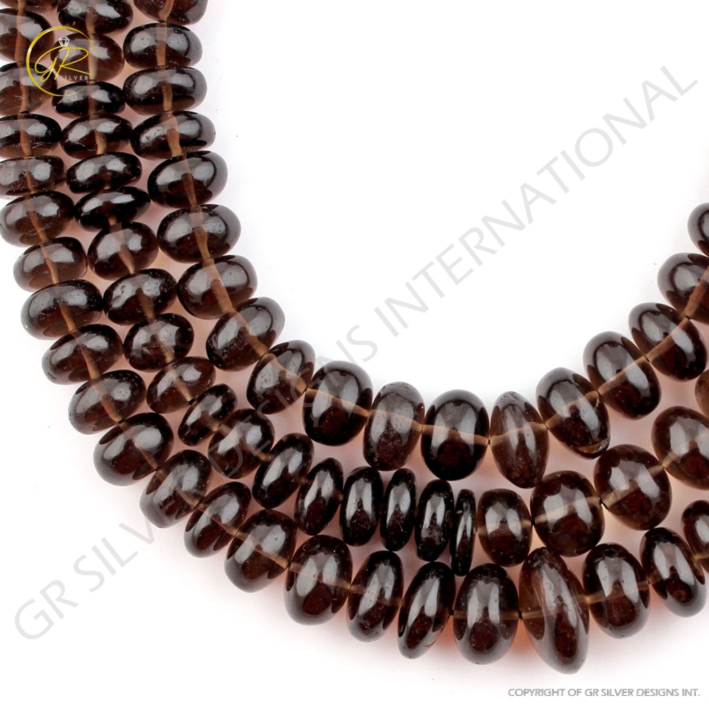 Plain Smoky Quartz Handmade Round Beads For Jewelry Making