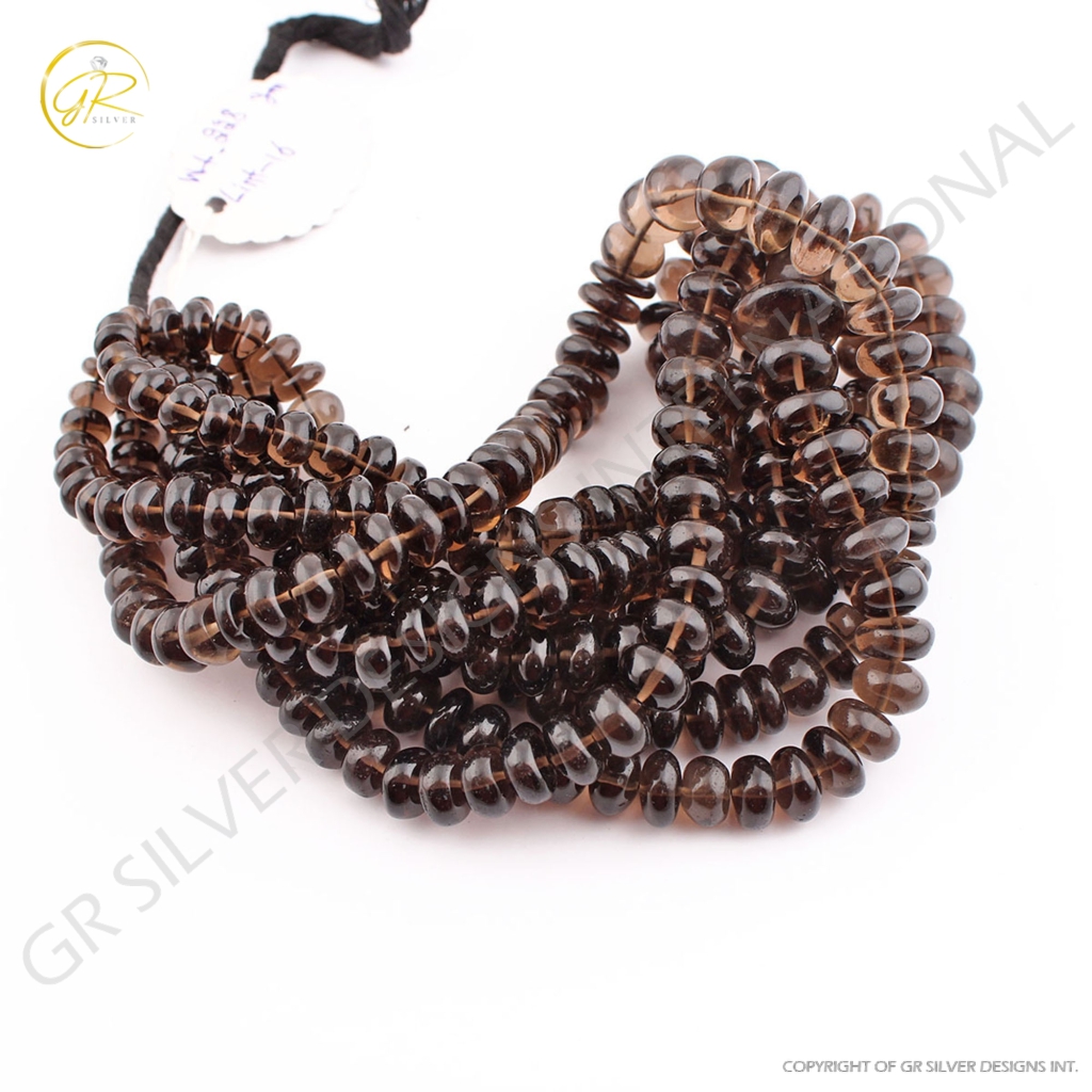 Plain Smoky Quartz Handmade Round Beads For Jewelry Making