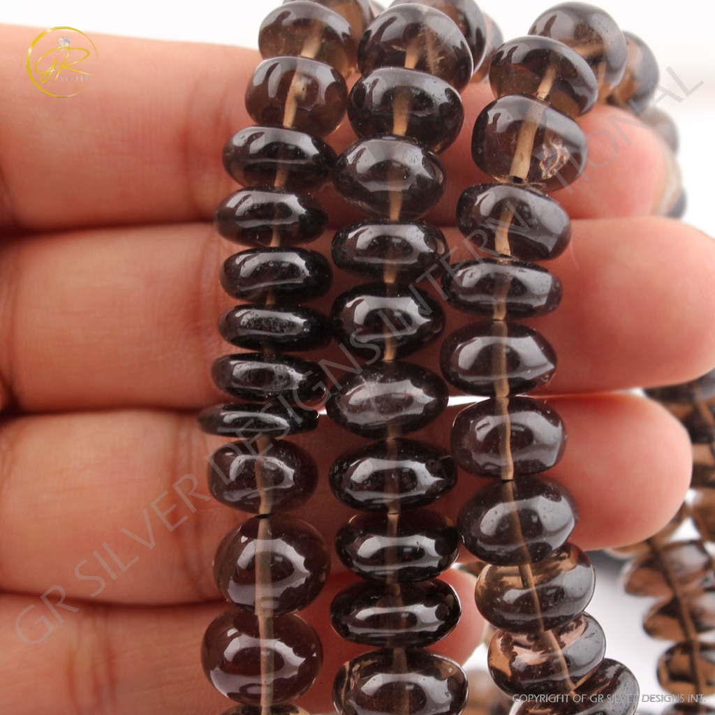 Plain Smoky Quartz Handmade Round Beads For Jewelry Making