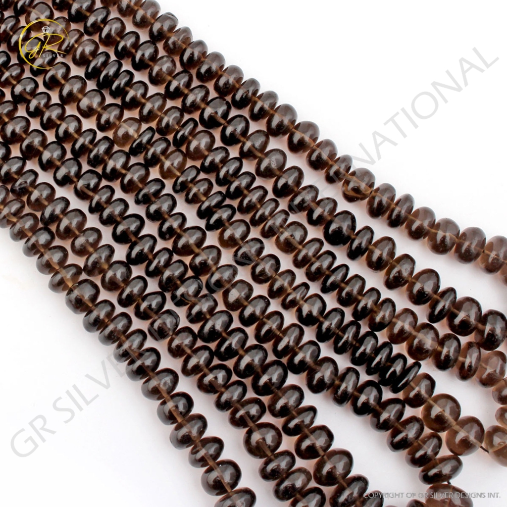 Plain Smoky Quartz Handmade Round Beads For Jewelry Making