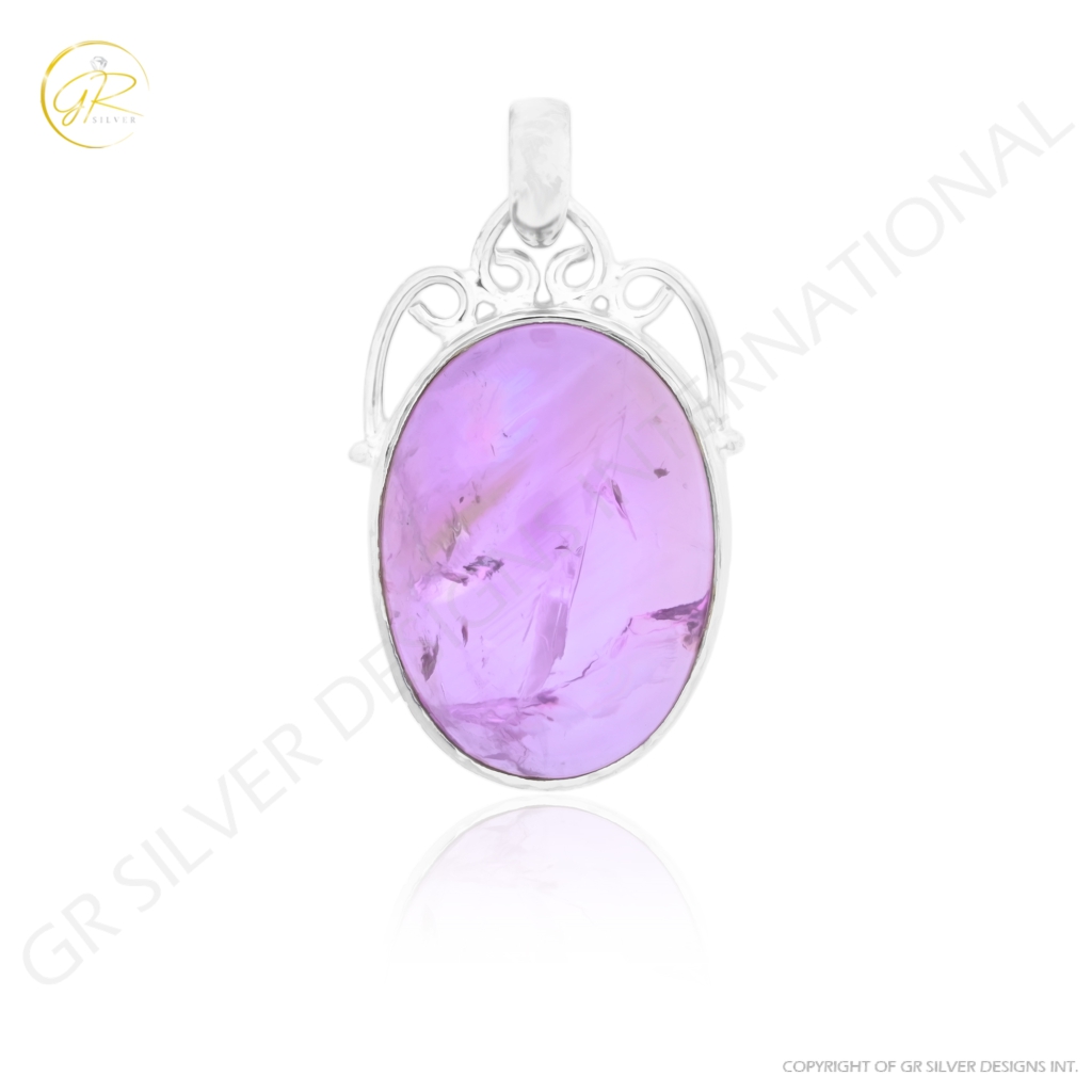 Natural Ametrine Oval Gemstone Sterling Silver Designer Pendant