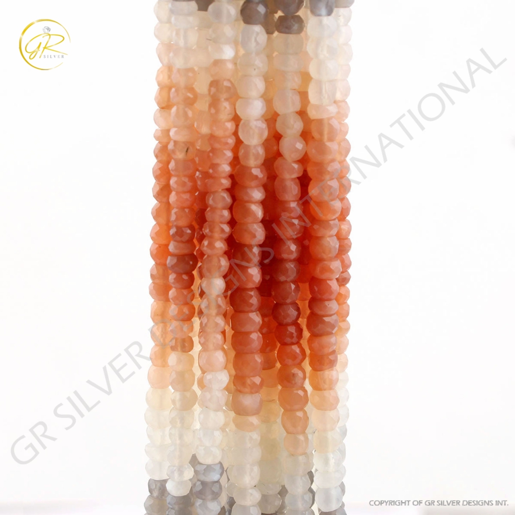 4mm Round Multi Moonstone Gemstone Beads For Jewelry Making