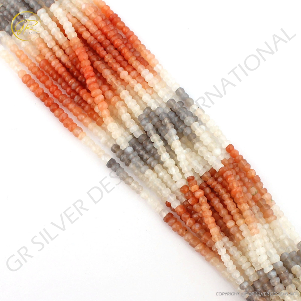 4mm Round Multi Moonstone Gemstone Beads For Jewelry Making