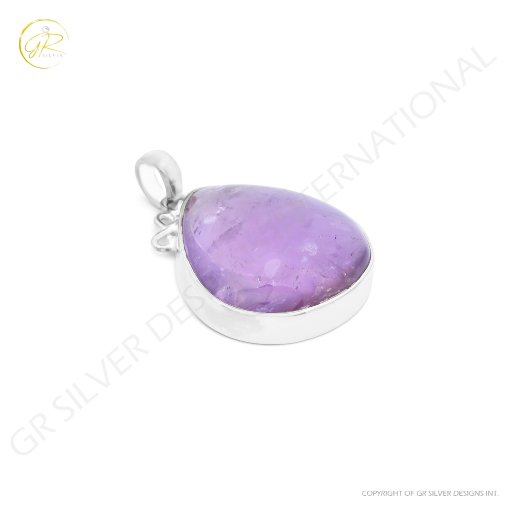 Natural Ametrine Cabochon Sterling Silver Designer Pendant