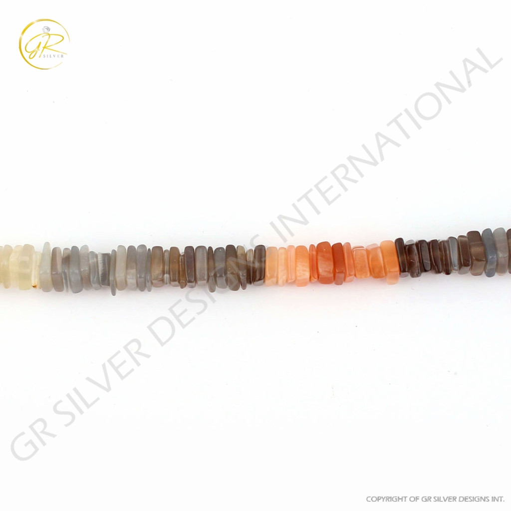 High Quality Multi Moonstone Square Gemstone 11 Strands Beads