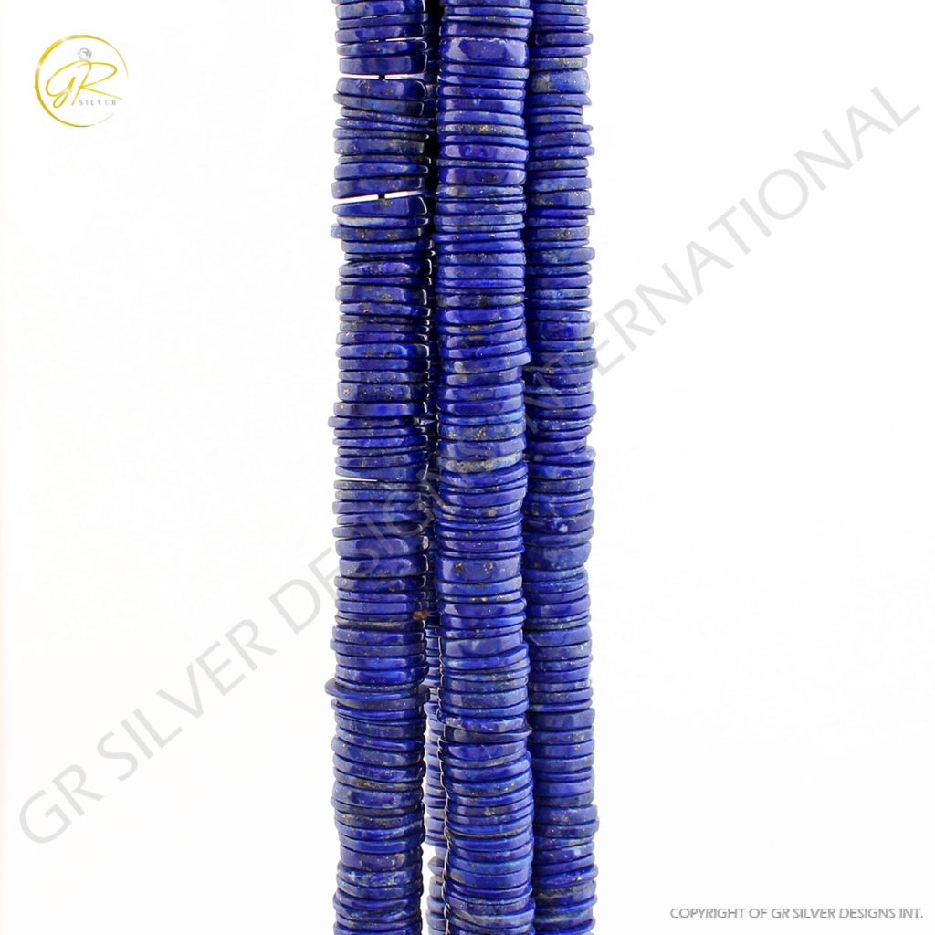 Blue Lapis Lazuli Handmade Coin Shape Beads For Jewelry Making