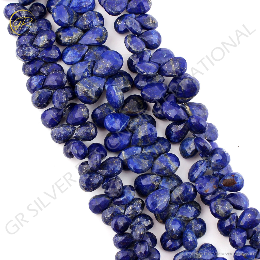 Wholesale Pear Lapis Lazuli Handmade 3 Strands Beads 8 Inches