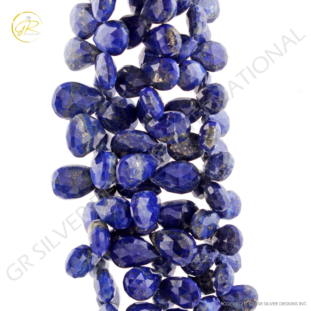 Wholesale Pear Lapis Lazuli Handmade 3 Strands Beads 8 Inches