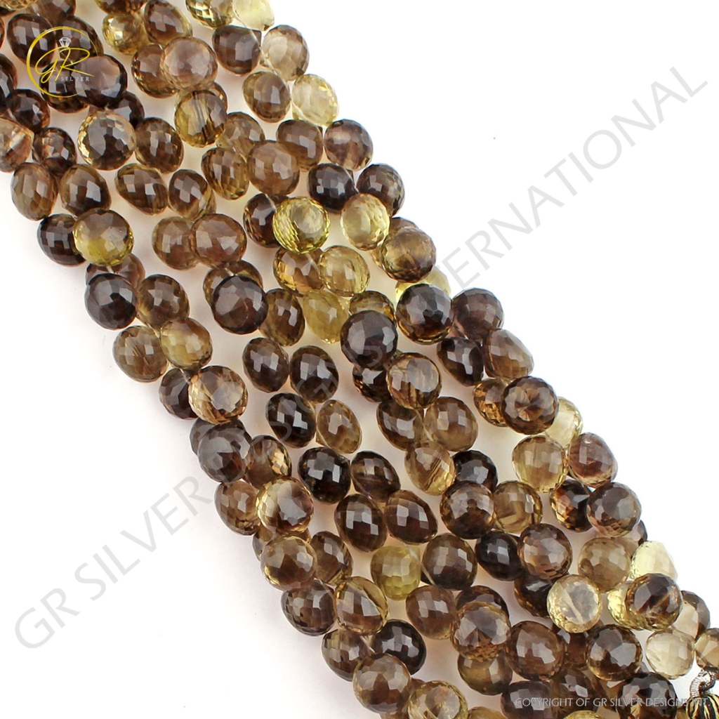 Bio Lemon Quartz Handmade Onion Shape Gemstone Beads