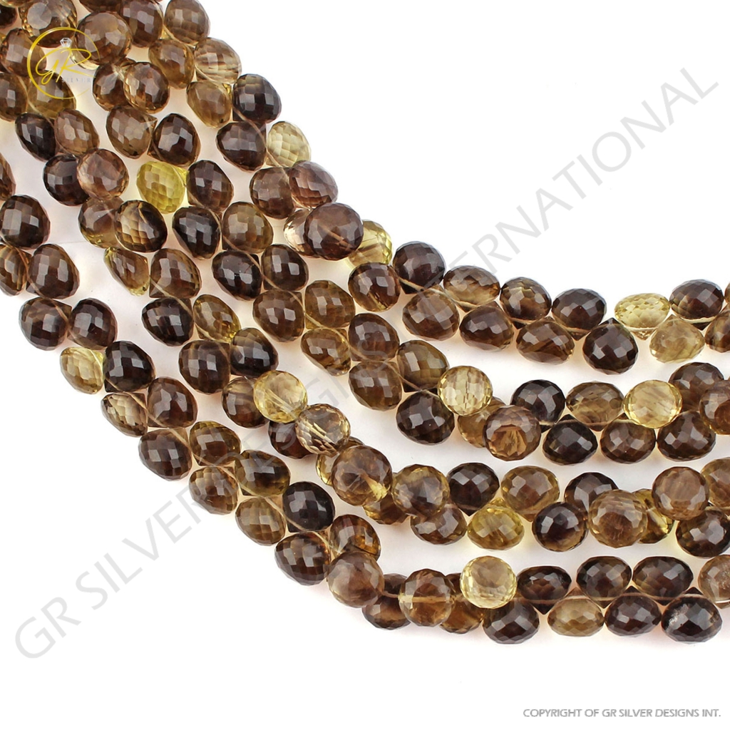 Top Quality Bio Lemon Quartz Faceted Onion 10mm Handmade Beads