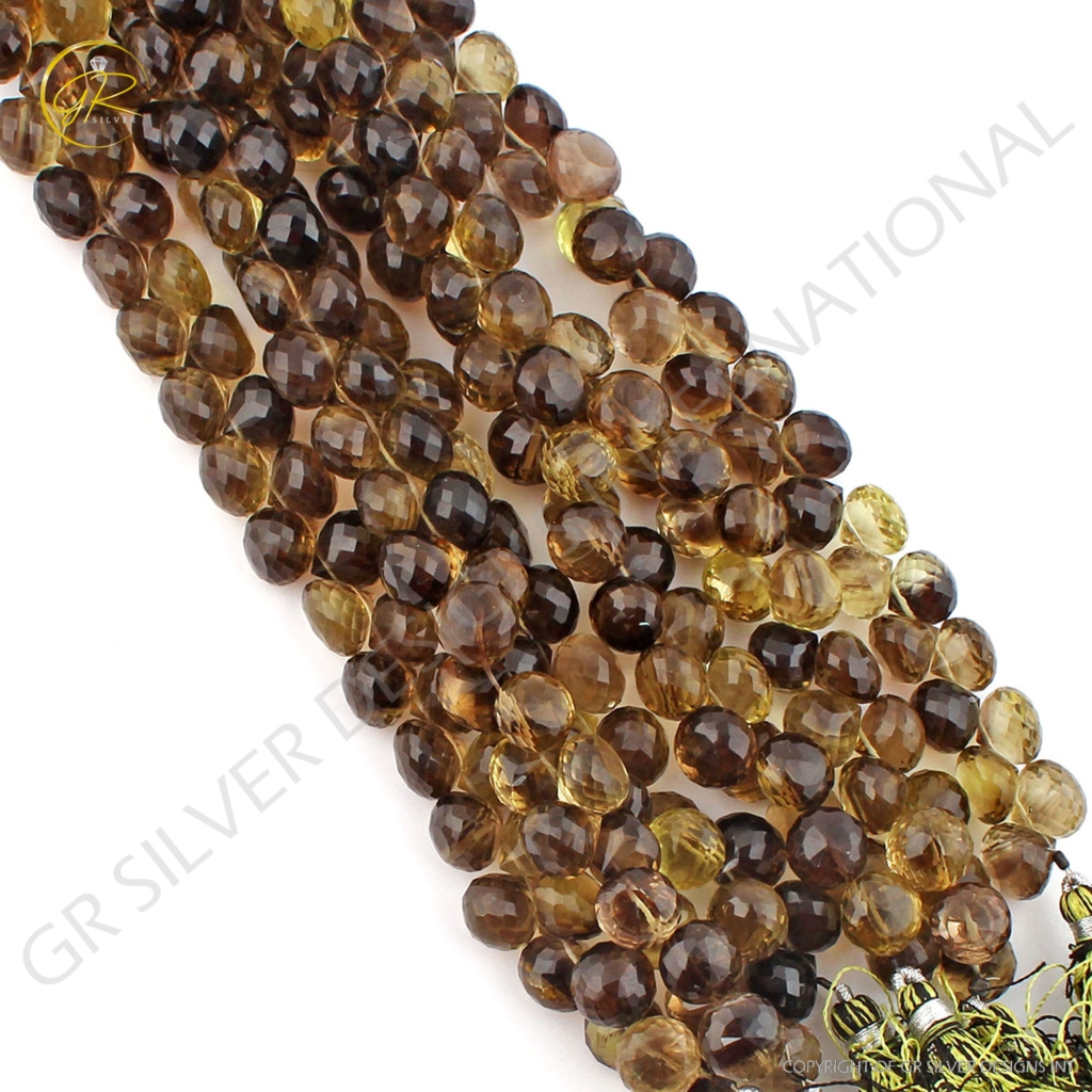 Top Quality Bio Lemon Quartz Faceted Onion 10mm Handmade Beads