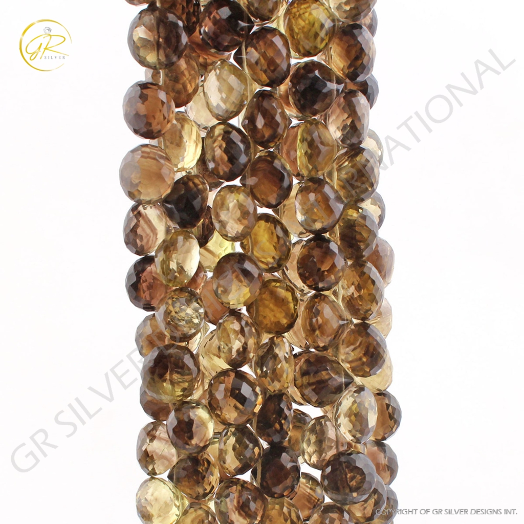 Top Quality Bio Lemon Quartz Faceted Onion 10mm Handmade Beads