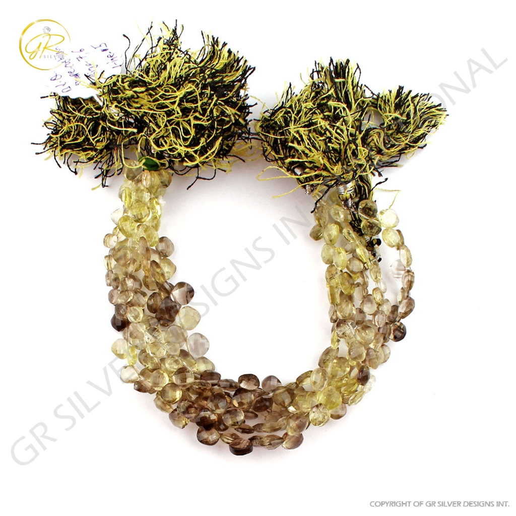 Bio Lemon Quartz Cushion Shape 6-7mm Handmade Beads